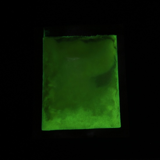 Picture of Mixed Resin Jewelry DIY Making Craft Glow In The Dark Powder Luminous Pigment Yellow 8cm(3 1/8") x 6cm(2 3/8"), 1 Packet (Approx 10 Grams)