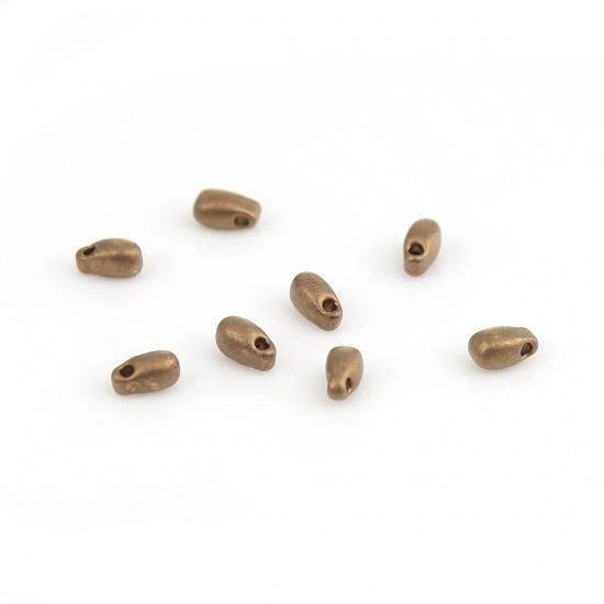 Immagine di (Japan Importazione) Vetro Perle di Semi Opaco di Goccia Oro Metallico Smerigliato Per 5.5mm x 3mm, Foro: Circa 0.8mm, 5 Grammi (Circa 14Pz/Grammo)