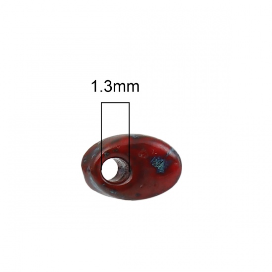 Bild von (Japan Import) Glas Lang Magatama Rocailles Perlen Rot Lüster Opak ca. 8mm x 4mm - 7mm x 4mm, Loch:ca. 1.3mm, 10 Gramm (ca. 8 Stück/Gramm)