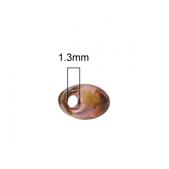 Immagine di (Japan Importazione) Vetro Perline di Semi con Sezione Lunga Nocciola Affumicato Trasparente Per 8mm x 4mm - 7mm x4mm, Foro: Circa 1.3mm, 10 Grammi (Circa 8Pz/Grammo)