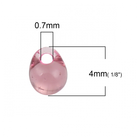 Immagine di (Japan Importazione) Vetro Perle di Semi di Goccia Rosa Viola Chiaro Foderato Per 4mm x 3.4mm, Foro: Circa 0.7mm, 10 Grammi (Circa 20Pz/Grammo)