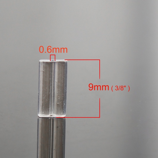 Изображение (Япония импорт) Стеклянные Облицовочный Бисер Бусины Прямоугольник Прозрачный Аппретировать Примерно 9мм x 4мм, размер поры: 0.6мм, 10 Грамм (Примерно 6 шт/грамм)