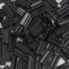 Picture of (Japan Import) Glass Oblong Seed Beads Rectangle Black Opaque About 9mm x 4mm, Hole: Approx 0.6mm, 10 Grams (Approx 6 PCs/Gram)