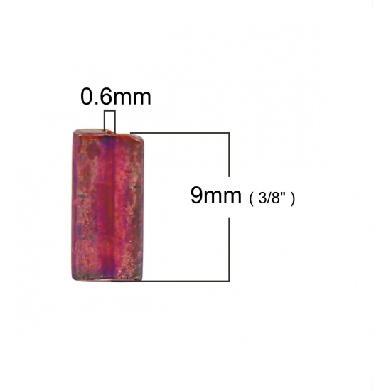 Immagine di (Japan Importazione) Vetro Seme Oblungo Perline Vetro Colore Fuscia Metallico AB Colore Come 9mmx 4mm, Foro: Circa 0.6mm, 5 Grammi (Circa 6 Pz / grammo)