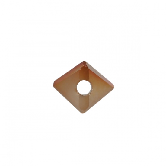 Immagine di Vetro Perline Triangolo Ambra AB Colore Sfaccettato Circa 4.5mm x 3mm, Foro: Circa 0.7mm, 40 Pz