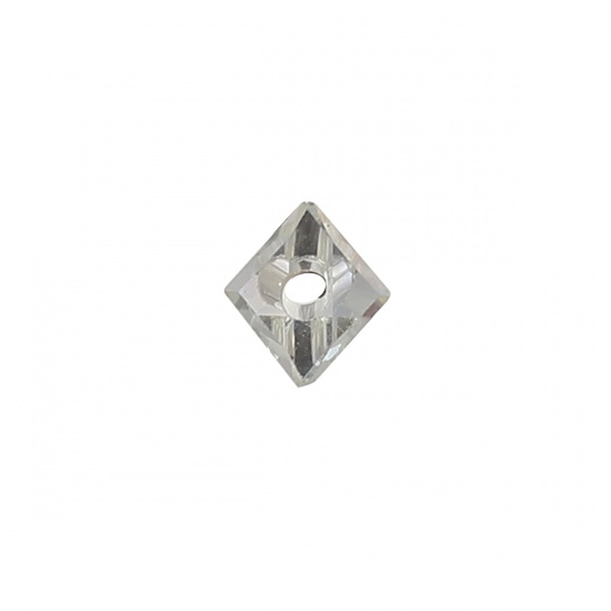 Picture of Glass Beads Triangle Pale Yellow AB Rainbow Color Faceted About 4.5mm x 3mm, Hole: Approx 0.7mm, 40 PCs