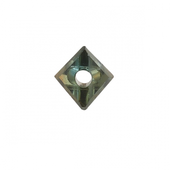 Picture of Glass Beads Triangle Olive Green Transparent Faceted About 4.5mm x 3mm, Hole: Approx 0.7mm, 40 PCs