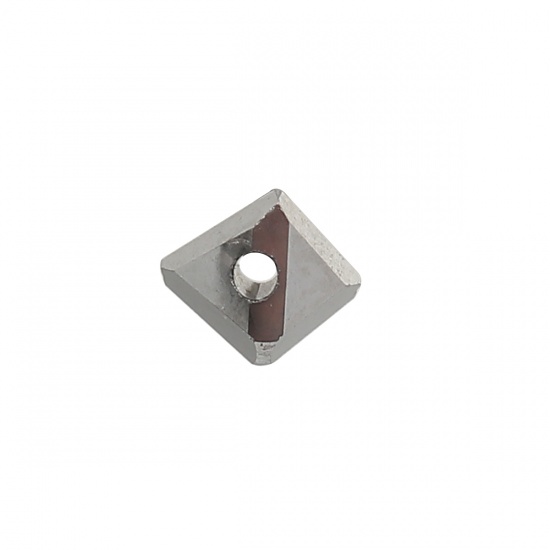 Picture of Glass Beads Triangle Silver Faceted About 4.5mm x 3mm, Hole: Approx 0.7mm, 40 PCs