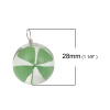 Picture of Real Four Leaf Clover Transparent Glass Globe Bubble Bottle Charms Green 28mm(1 1/8") x 20mm( 6/8"), 2 PCs