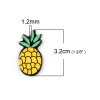 Picture of Acrylic Pendants Pineapple/ Ananas Fruit Green & Yellow 32mm x 17mm, 20 PCs