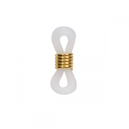 Gomma Catena di Occhiali Connettore Accessori Oro Placcato Bianco 20mm x 6mm, 50 Pz