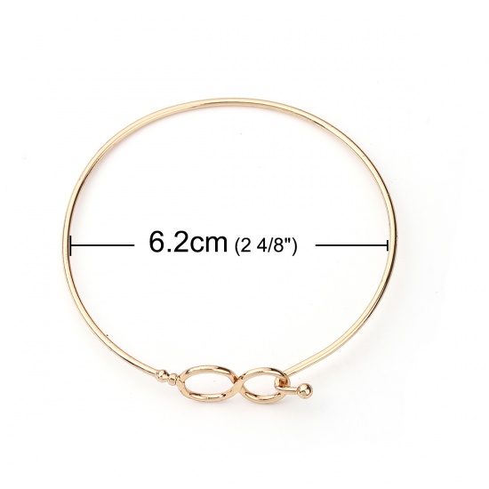 Image de Bracelets en Alliage de Fer Symbole"Infini" Doré Pouvoir Ouvrir 20.5cm long, 1 Pièce