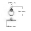 Immagine di Lega di Zinco Alternare Fermagli Spirale Argento Antico 18mm x 12mm 17mm x 7mm, 30 Seri