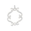 Immagine di Ottone Stile del Carattere della Corte Reale Charms Irregolare Argento Opaco Intagliato 21mmx 14mm, 5 Pz