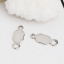 Picture of Brass Connectors Peanut Silver Tone 12mm( 4/8") x 5mm( 2/8"), 30 PCs