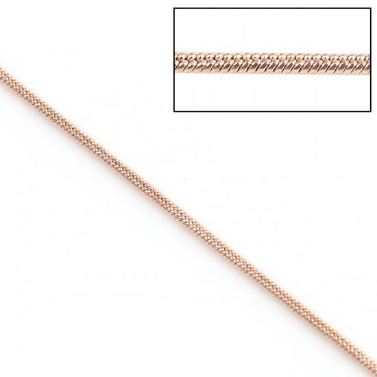 Picture of Brass Snake Chain Findings Rose Gold 1.2mm, 5 M                                                                                                                                                                                                               