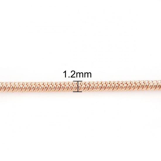 Picture of Brass Snake Chain Findings Rose Gold 1.2mm, 5 M                                                                                                                                                                                                               