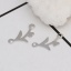 Picture of Brass Connectors Leaf Silver Tone 14mm( 4/8") x 7mm( 2/8"), 30 PCs