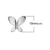 Imagen de Brass Embellishments Silver Tone Butterfly Animal 11mm( 3/8") x 10mm( 3/8"), 30 PCs                                                                                                                                                                           