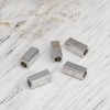 Picture of Brass Beads Rectangle Silver Tone About 7mm( 2/8") x 3mm( 1/8"), Hole: Approx 1.9mm, 50 PCs                                                                                                                                                                   