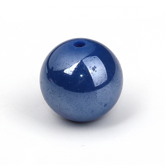 Picture of Acrylic Beads Round At Random Opaque Polished About 14mm Dia, Hole: Approx 1.9mm, 50 PCs