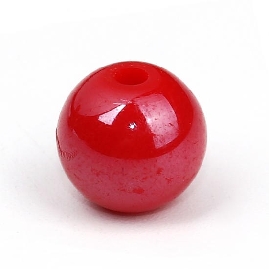Picture of Acrylic Beads Round At Random Opaque Polished About 10mm Dia, Hole: Approx 1.9mm, 100 PCs