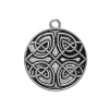 Picture of Zinc Based Alloy Charms Round Antique Silver Celtic Knot 29mm(1 1/8") x 25mm(1"), 20 PCs