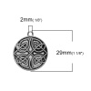 Picture of Zinc Based Alloy Charms Round Antique Silver Celtic Knot 29mm(1 1/8") x 25mm(1"), 20 PCs