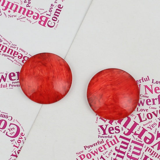 Picture of Glass Dome Seals Cabochon Round Flatback Red 20mm( 6/8") Dia, 30 PCs