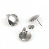 Picture of Stainless Steel Ear Post Stud Earrings Round Silver Tone 13mm( 4/8"), Post/ Wire Size: (21 gauge), 10 PCs
