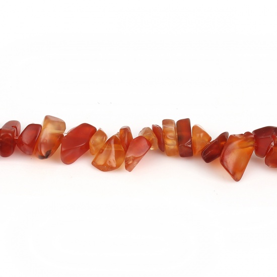 Immagine di (Grado A) Agata Rossa ( Naturale ) Perline Irregolare Rosso Come 14mm x 8mm - 7mm x5mm, Foro: Circa 1mm, 84cm Lunghezza, 1 Filo