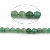 (グレードA) グリーンアベンチュリン ( 天然 ) ビーズ 円形 緑 約 8mm 直径、 穴: 約 1mm、 40cm 長さ、 1 連 (約 49 粒/連) の画像
