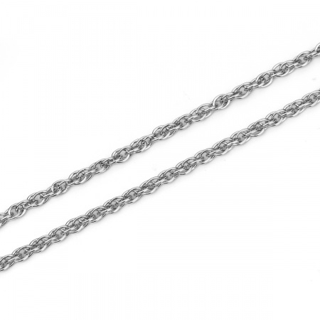 Immagine di 5 M 304 Acciaio Inossidabile Chiuso Catena a Cavo Per Risultati di Creazione di Gioielli Fai-da-te Fatti a Mano Tono Argento 4.2x3.3mm