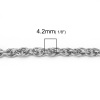 Imagen de 304 Stainless Steel Soldered Link Cable Chain Silver Tone 4.2x3.3mm( 1/8" x 1/8"), 5 M