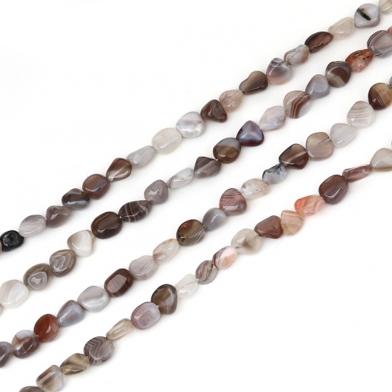 Picture of (Grade A) Gemstone ( Natural ) Beads Irregular Multicolor About 14mm x8mm( 4/8" x 3/8") - 5mm x5mm( 2/8" x 2/8"), Hole: Approx 0.9mm, 40cm(15 6/8") long, 1 Strand