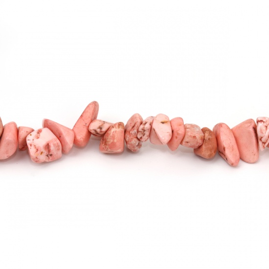 Immagine di (Grado B) Turchese Composto ( Tintura ) Perline Irregolare Arancione Rosa Come 13mm x8mm - 6mm x5mm, Foro: Circa 0.7mm, 84cm Lungheza, 1 Filo