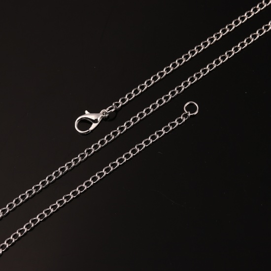 Immagine di Lega di Ferro Catena Singolare Collana Argento Placcato 40.5cmLunghezza, Dimensione della Catena: 4x2.5mm 1 Pacchetto ( 12 Pz/Pacco)