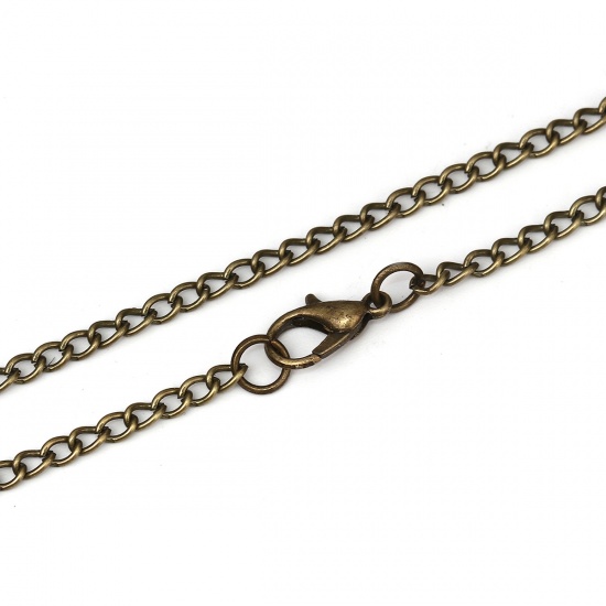 Picture of Iron Based Alloy Link Curb Chain Necklace Antique Bronze 51cm(20 1/8") long, Chain Size: 4x2.5mm( 1/8" x 1/8"), 1 Packet ( 12 PCs/Packet)