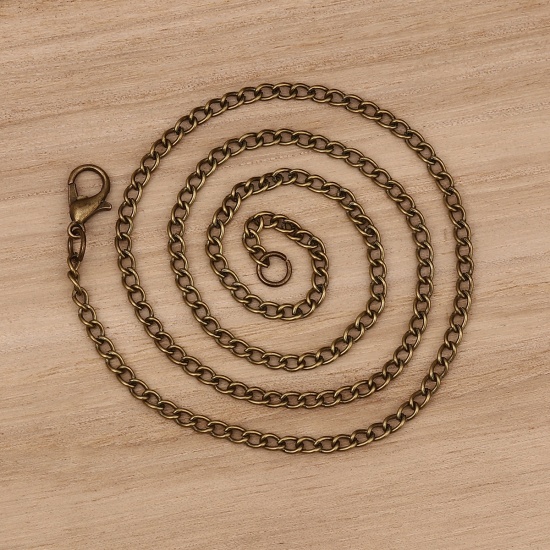 Image de Colliers de Chaînes en Alliage de Fer Bronze Antique Chaîne Maille Cheval 81cm long, 4mm x 2.5mm, 1 Paquet (12 Pcs/Paquet)