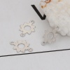 Picture of Brass Connectors Flower Silver Tone 14mm( 4/8") x 10mm( 3/8"), 30 PCs