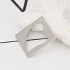 Picture of Brass Charms Rhombus Silver Tone Heart 27mm(1 1/8") x 27mm(1 1/8"), 20 PCs                                                                                                                                                                                    