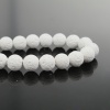 Immagine di Pietra Lavica ( Naturale ) Perline Palla Bianco Come 10mm Dia., Foro: Circa 1mm, 39cm Lunghezza, 1 Filo (Circa 39 Pz/Treccia)