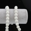 Bild von Lavagestein （ Natur ） Perlen Rund Weiß ca. 10mm D., Loch:ca. 1mm, 39cm lang, 1 Strang (ca. 39 Stück/Strang)