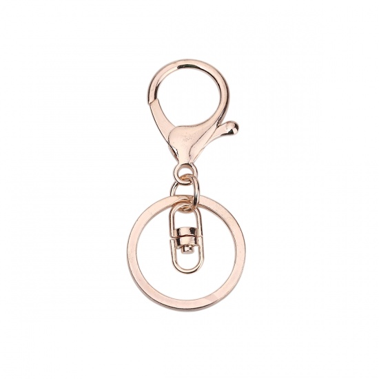 Picture of Zinc Based Alloy Keychain & Keyring Rose Gold 67mm x 30mm, 10 PCs