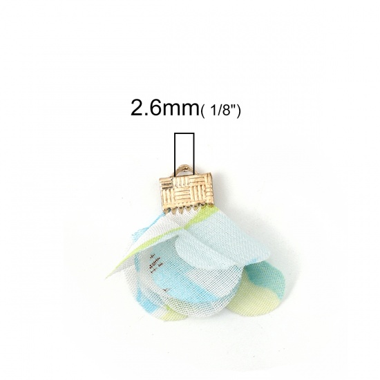 生地 ペンダント フラワー 金メッキ 多色 30mm x 25mm、 20 個 の画像