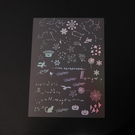 Bild von Harz & PVC DIY Scrapbook Sticker Aufkleber Rechteck AB Farbe Sternbild Leuchten im Dunkeln 15cm x 10.5cm, 2 Blätter