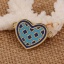 Immagine di Ottone Cloisonne Connettore Cuore Oro Placcato Lago Blu Fiore Smalto 28mmx 18mm, 2 Pz