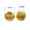 Bild von Eisen(Legierung) Rocailles Perlen Rund Vergoldet ca. 3mm D., Loch:ca. 1mm, 1000 Stück