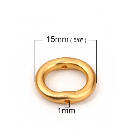 Immagine di Lega di Zinco Montatura Ovale Oro Opaco (Addetti 8mm Perline) 15mm x 13mm, 10 Pz