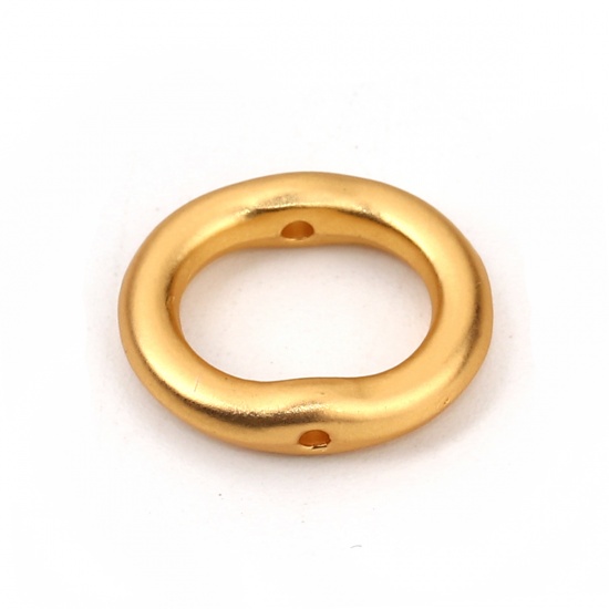 Immagine di Lega di Zinco Montatura Ovale Oro Opaco (Addetti 8mm Perline) 15mm x 13mm, 10 Pz